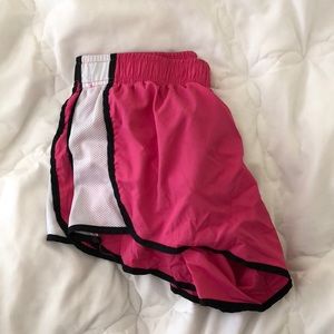 pink running shorts